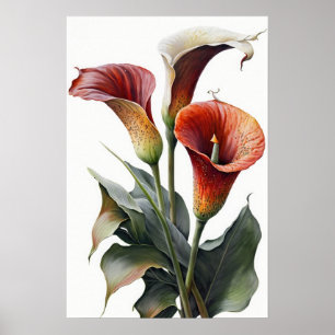 Poster Cartaz de Arte de Flor de Lírio de Cala Vermelha