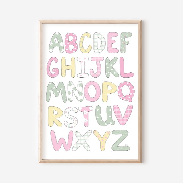Poster Cartaz de Arte de Letras no Estilo Alphabet Quilt (Criador carregado)