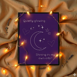 Poster Cartaz de Arte de Linha Celestial Roxa Personaliza