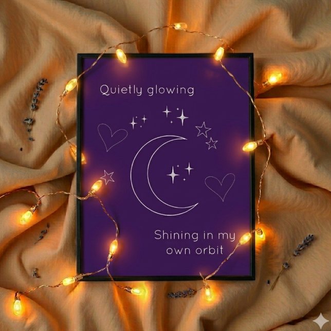 Poster Cartaz de Arte de Linha Celestial Roxa Personaliza (Criador carregado)