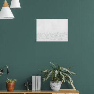 Poster Cartaz de Arte de Linha de Montanha Minimalista