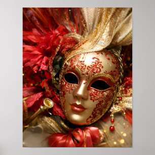 Poster Cartaz de Arte de Máscara de Mascarada Veneziana