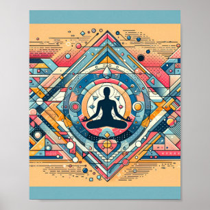 Poster Cartaz de Arte de Meditação de Yoga