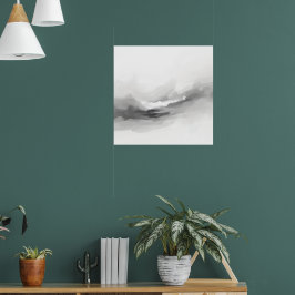 Poster Cartaz de Arte de Paisagem Nebulosa Abstrata | Cin