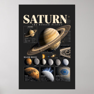 Poster Cartaz de Arte de Parede Astronomia Espaço Retro d