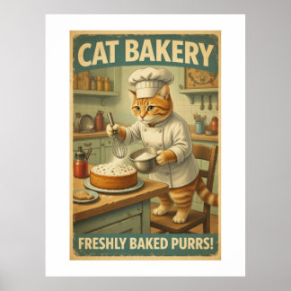 Poster Cartaz de Arte de Parede Chef Gato