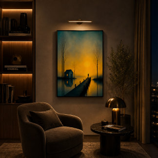 Poster Cartaz de Arte de Parede de Lago ao Pôr do Sol Mal