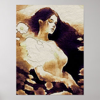Poster Cartaz de Arte de Parede de Menina Sonhadora