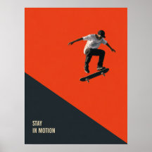 Cartaz de Arte de Parede de Skate Retrô