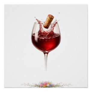 Pôster Cartaz de Arte de Parede de Taça de Vinho de Luxo