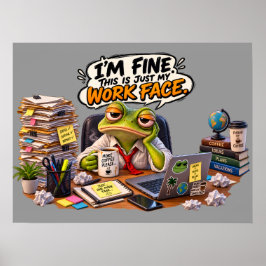 Poster Cartaz de Arte de Parede do Sapo Engraçado no Trab