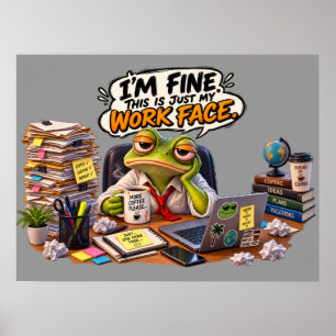 Poster Cartaz de Arte de Parede do Sapo Engraçado no Trab