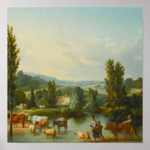 Poster Cartaz de Arte de Parede Paisagem Campestre Pastor
