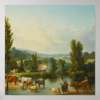 Poster Cartaz de Arte de Parede Paisagem Campestre Pastor