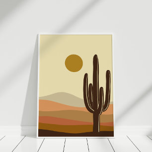 Poster Cartaz de Arte de Parede Paisagem de Cacto do Dese