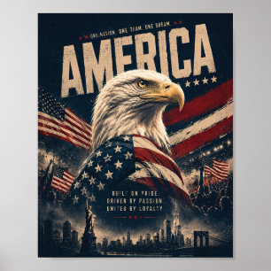 Poster Cartaz de Arte de Parede Patriótica Águia American