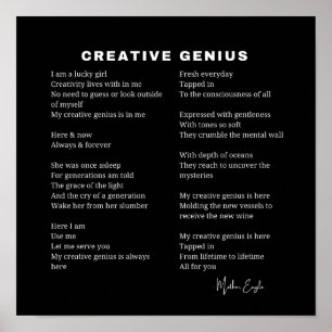 Poster Cartaz de Arte de Parede Poema Inspirador Gênio Cr