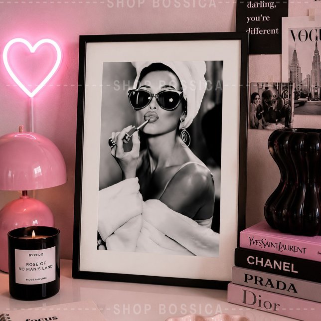Poster Cartaz de Arte de Parede Preto e Branco de Moda de (fashion wall art, black and white wall art, luxury wall decor, fashion poster, glamour wall art)