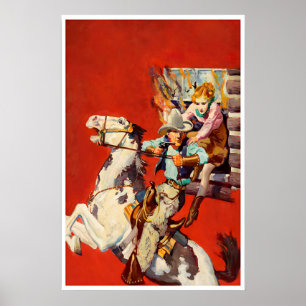 Poster Cartaz de Arte de Pistoleiro Cowboy Ocidental