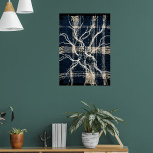 Poster Cartaz de Arte de Ramo de Árvore Neural Escura B
