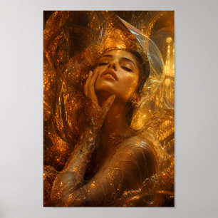 Poster Cartaz de Arte de Retrato Sonho Âmbar Derretido