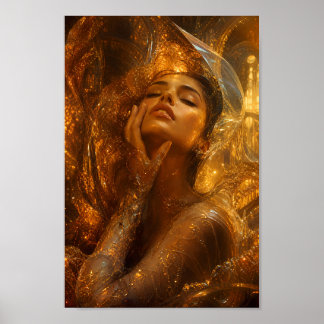 Poster Cartaz de Arte de Retrato Sonho Âmbar Derretido