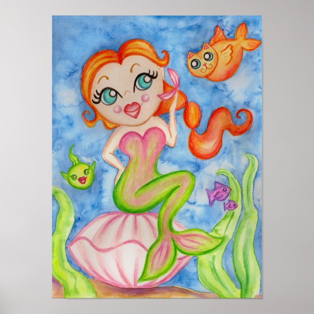 Pôster Cartaz de Arte de Sereia (Frente)