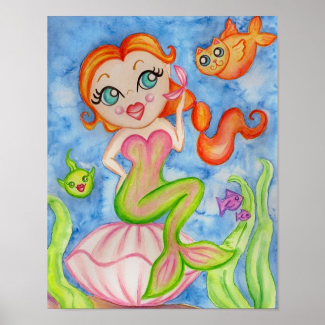 Pôster Cartaz de Arte de Sereia (Frente)