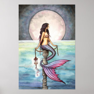 Pôster Cartaz de Arte de Sereia do Mar Encantado