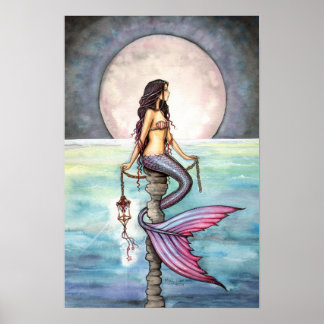 Pôster Cartaz de Arte de Sereia do Mar Encantado