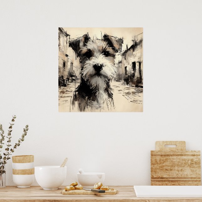 Poster Cartaz de Arte de Terrier (Cozinha)
