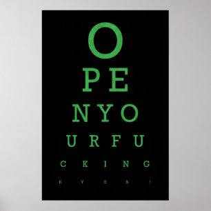 Poster Cartaz de Arte de Teste de Olho Engraçado com Slog