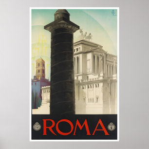 Poster Cartaz de Arte de Viagem Italiana de Roma Impressã
