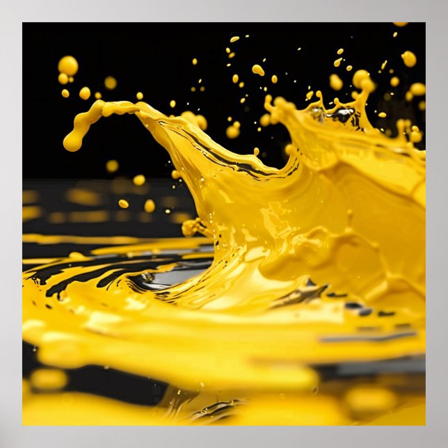 Poster Cartaz de Arte Dinâmicas Golden Splash (Frente)