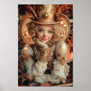 Poster Cartaz de Arte do Arlequim Caprichoso a Relógio