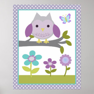 Poster Cartaz de Arte do Berçário Dreamland Owl 3 de 4