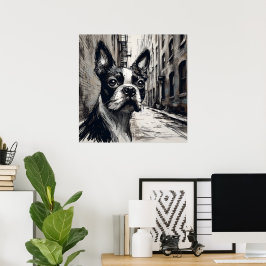 Poster Cartaz de Arte do Boston Terrier