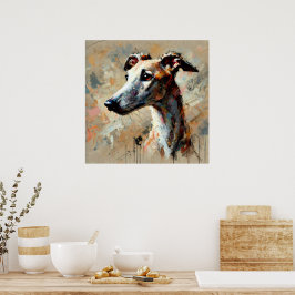 Poster Cartaz de Arte do Cão Whippet