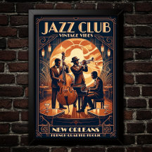 Cartaz de Arte do Jazz Vintage dos anos 1930