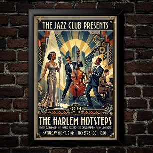 Poster Cartaz de Arte do Jazz Vintage dos anos 1930