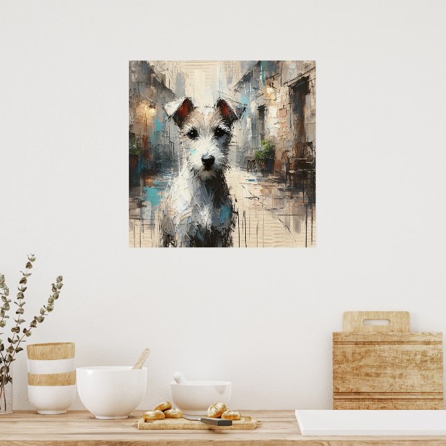 Poster Cartaz de Arte do Parson Jack Russell Terrier (Cozinha)