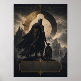 Poster Cartaz de Arte do Rei Pai Fantasia Épica