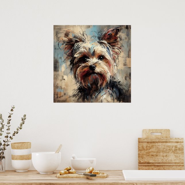 Poster Cartaz de Arte do Yorkshire Terrier (Cozinha)