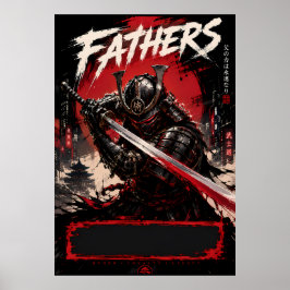 Poster Cartaz de Arte dos Pais Cyber Samurai