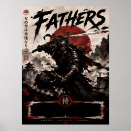 Poster Cartaz de Arte dos Samurais Negros Pais