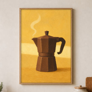 Poster Cartaz de Arte em Aquarela da Casa Moka Morning Co