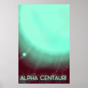 Poster Cartaz de arte espacial Alpha Centauri