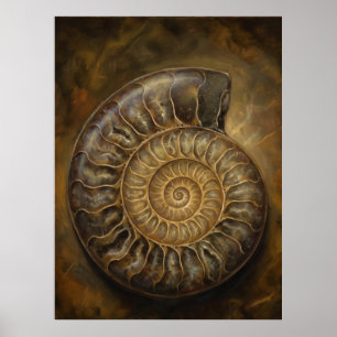 Poster Cartaz de Arte Espiritual da Espiral de Ammonite S