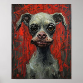 Poster Cartaz de Arte Expressionista do Bulldog Francês M