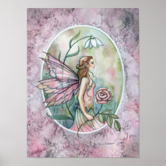 Poster Cartaz de Arte Fantasia da Fada Rosa